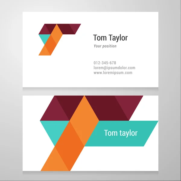 Modern letter T Business card template — Stock Vector