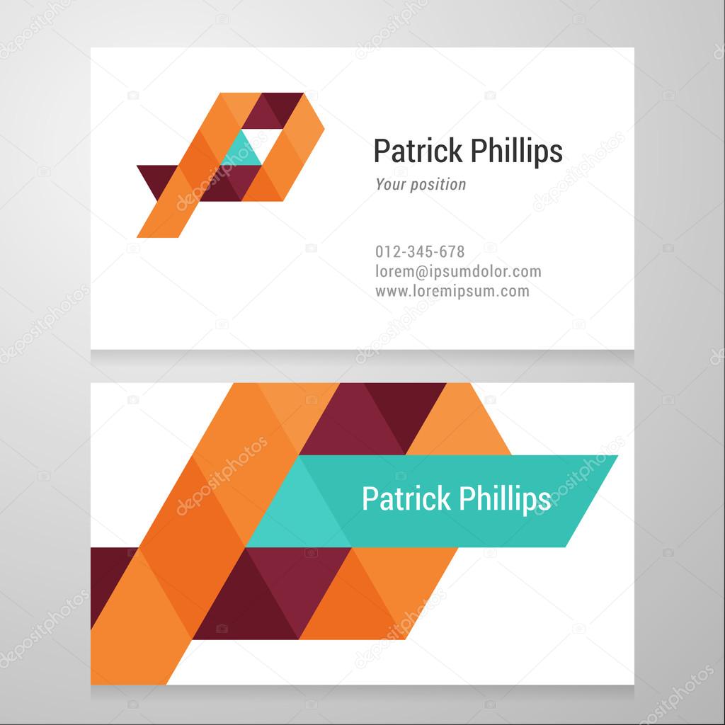 Modern letter P Business card template