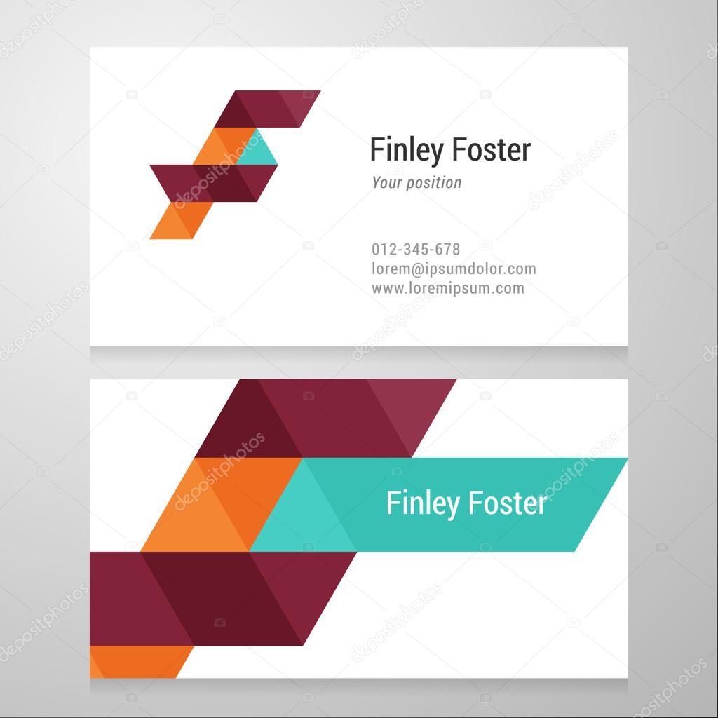 Modern letter F Business card template