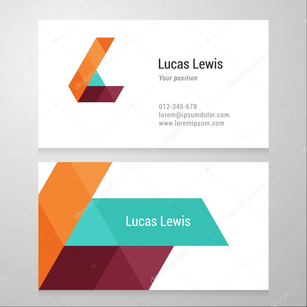 Modern letter L Business card template. Vector design. Layered, editable.