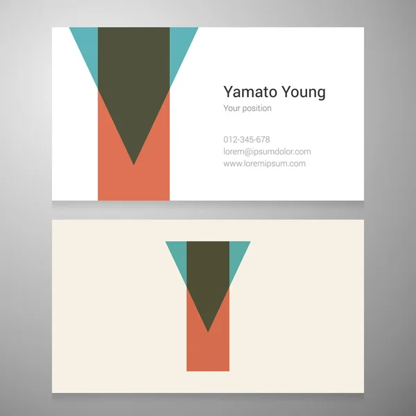 Vintage letter Y icon business card template — Stock Vector