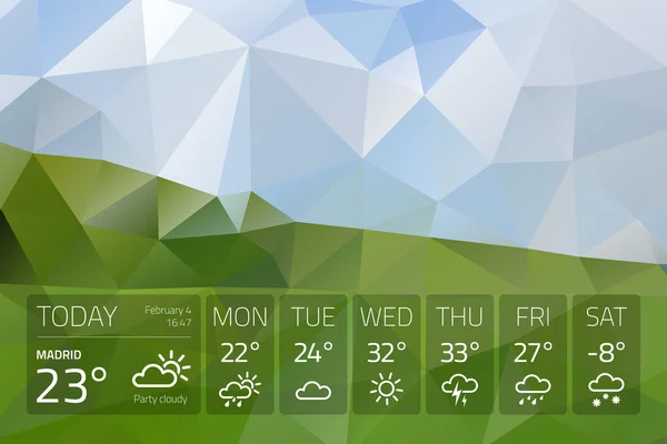 Clima plantilla widget en la naturaleza fondo abstracto — Archivo Imágenes Vectoriales