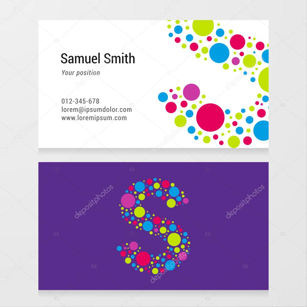 Modern letter S circle Business card template