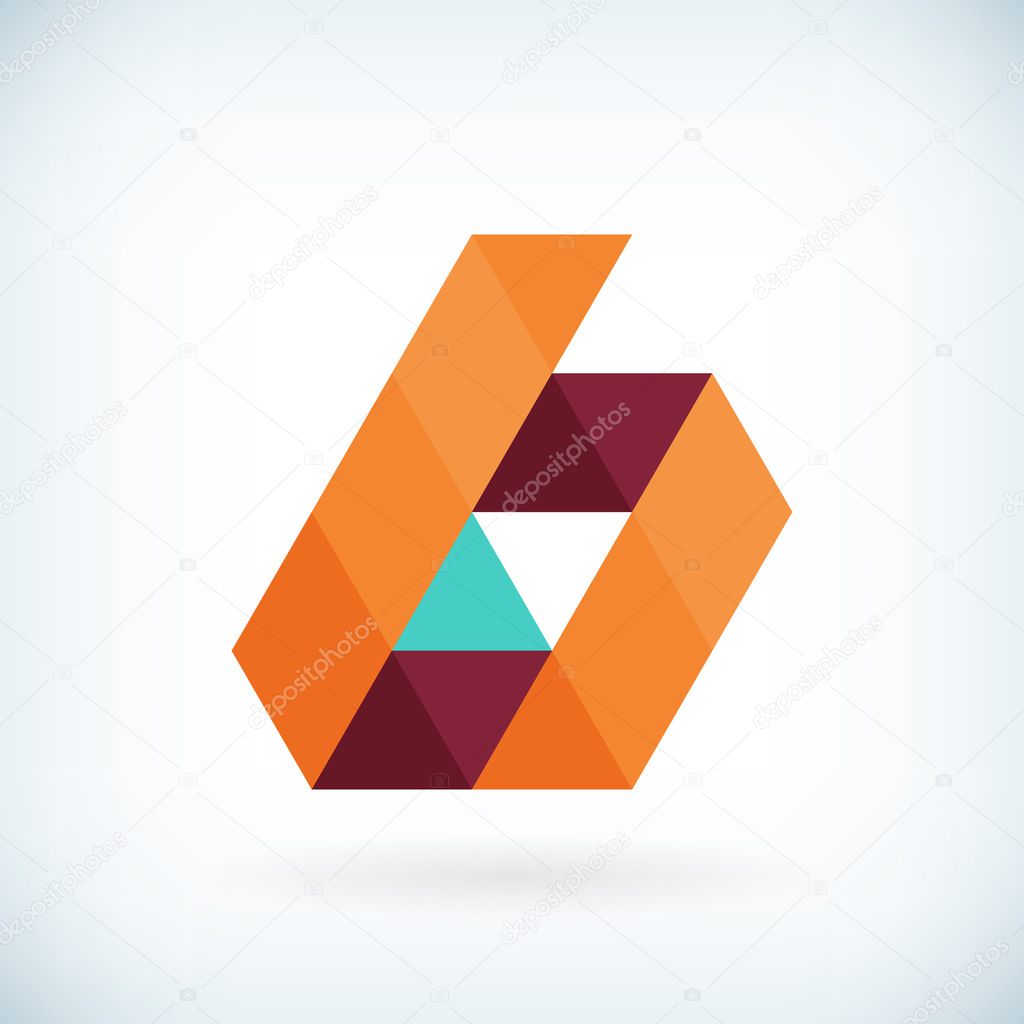 Modern letter B icon flat design element template 