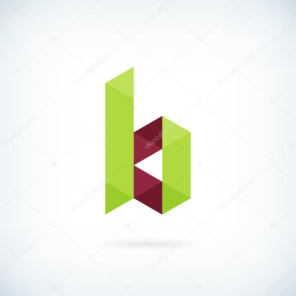 Modern letter B icon flat design element template 