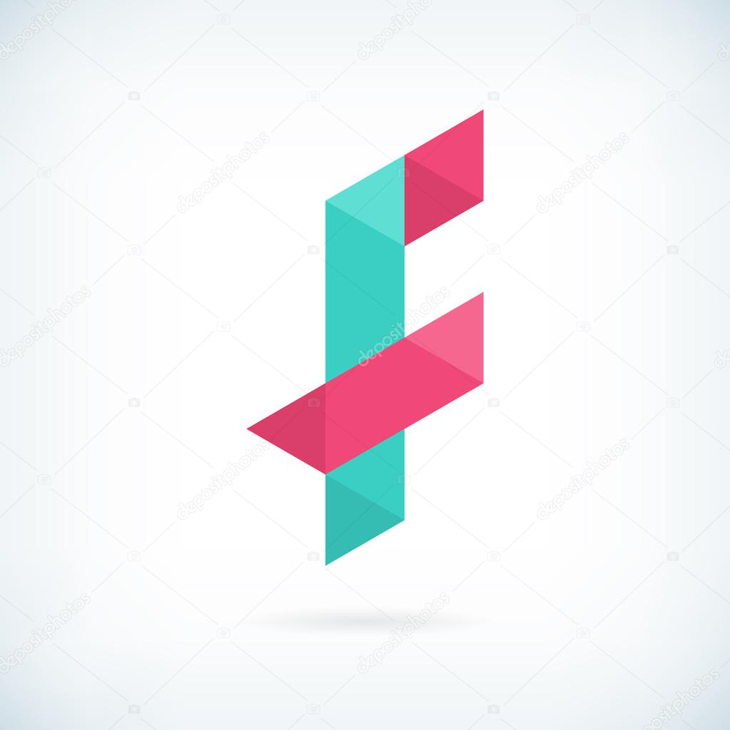 Modern letter F icon flat design element template. isolated.