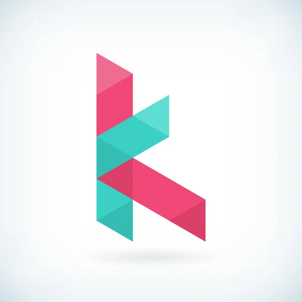 Modelo de elemento de design plano de ícone K carta moderna — Vetor de Stock