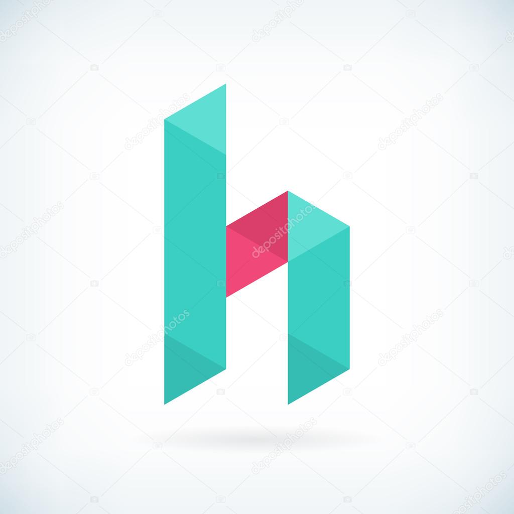 Modern letter H icon flat design element template 