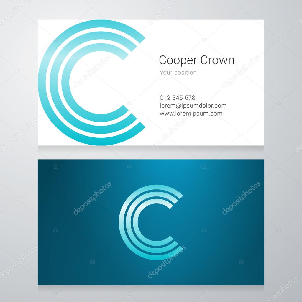 Design icon letter C Business card template. Layered, editable.