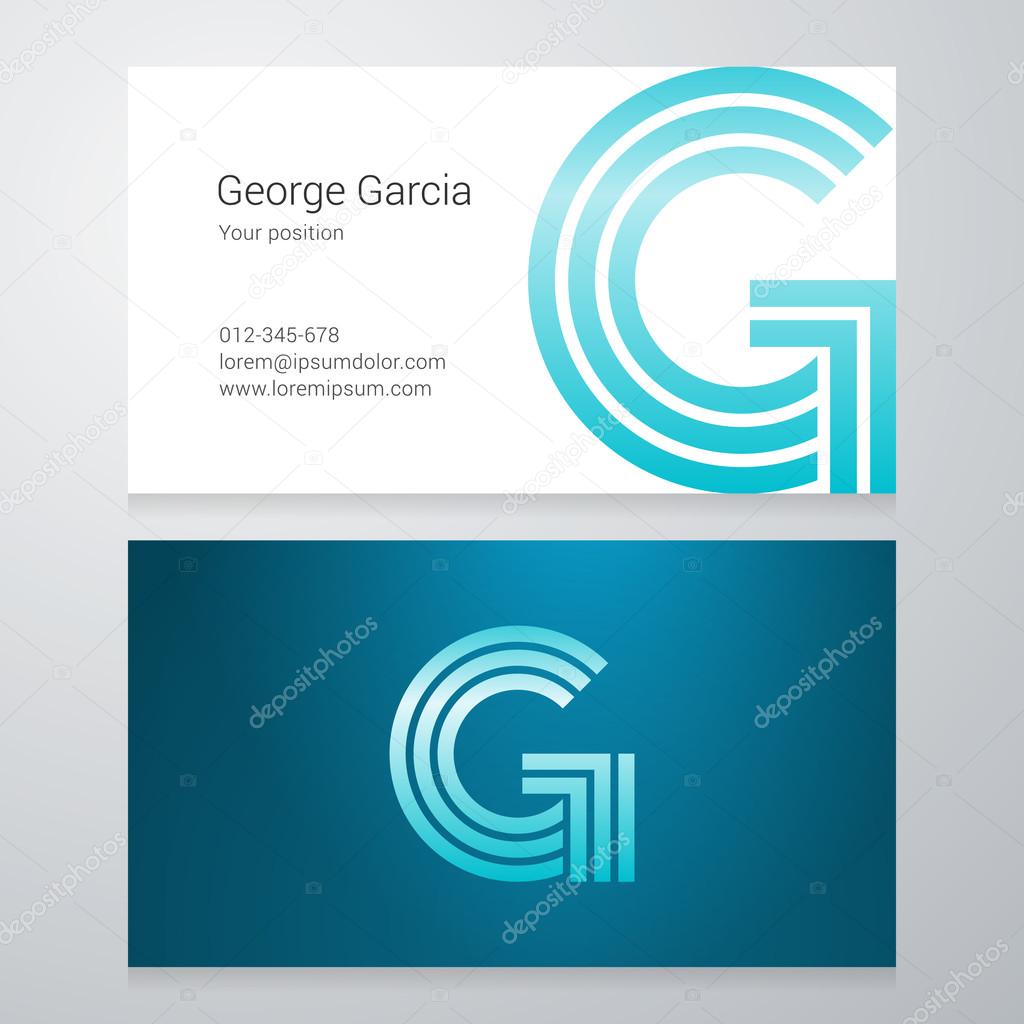 Design icon letter G Business card template. editable.