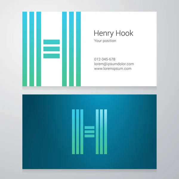 Letter H Business card template — Stock Vector