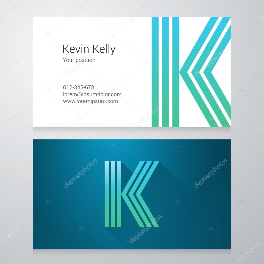 Design icon letter K Business card template. Layered, editable.