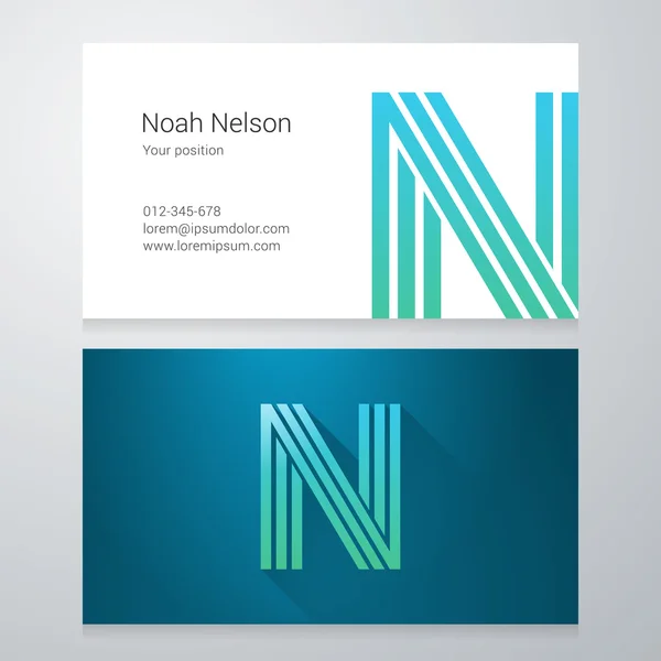 Letter N Business card template — Stock Vector