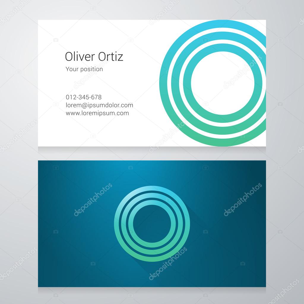 Design icon letter O Business card template. Layered, editable.