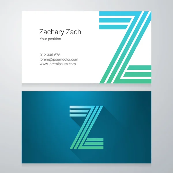 Carta Z plantilla de tarjeta de visita — Vector de stock
