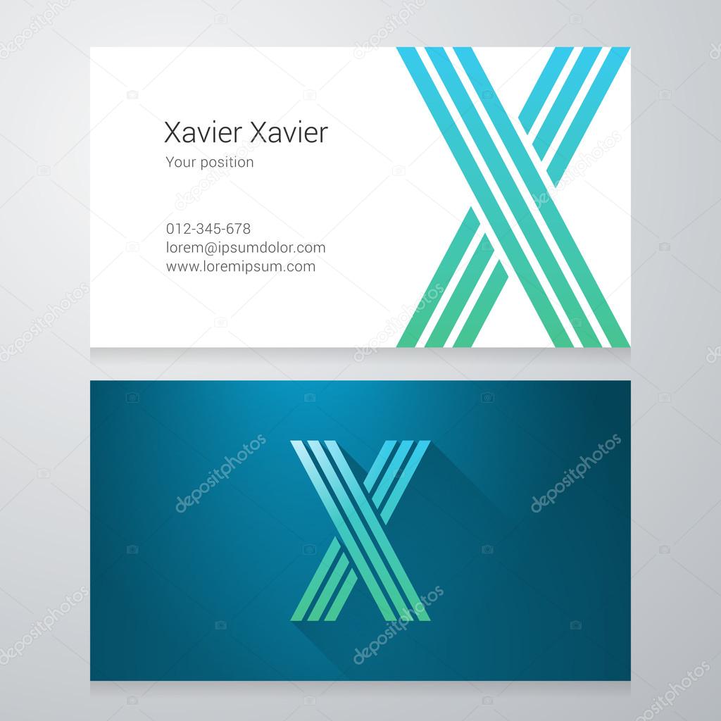 Letter X Business card template