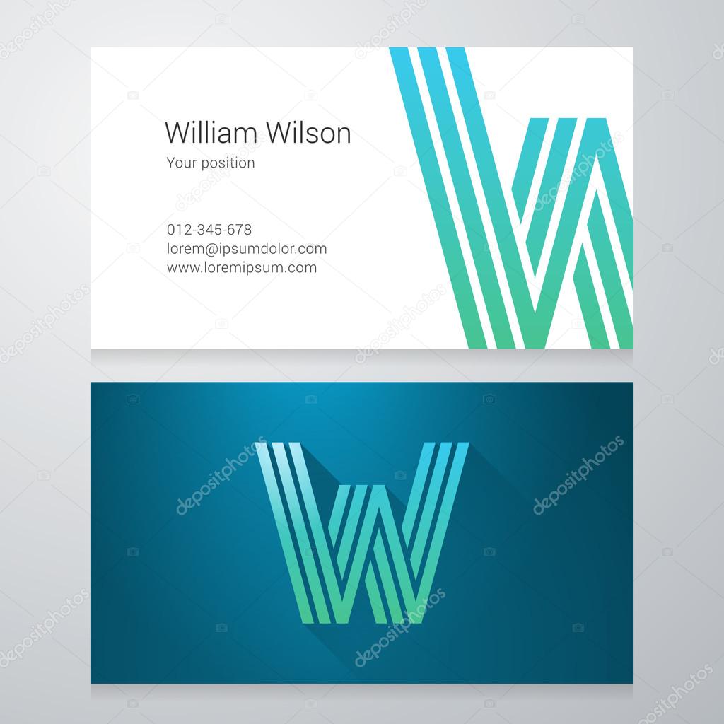 Letter W Business card template