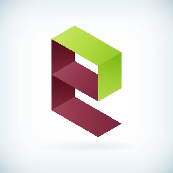 Carta moderna E ícone modelo de elemento de design plano — Vetor de Stock