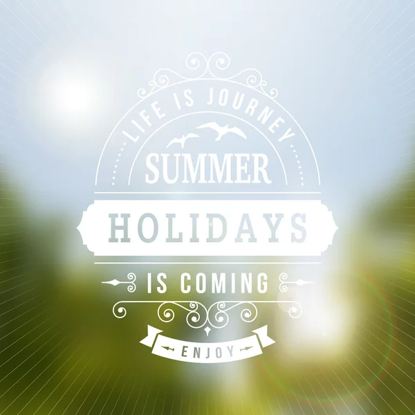 Summer holidays IS COMING typography poster — Stock Vector
