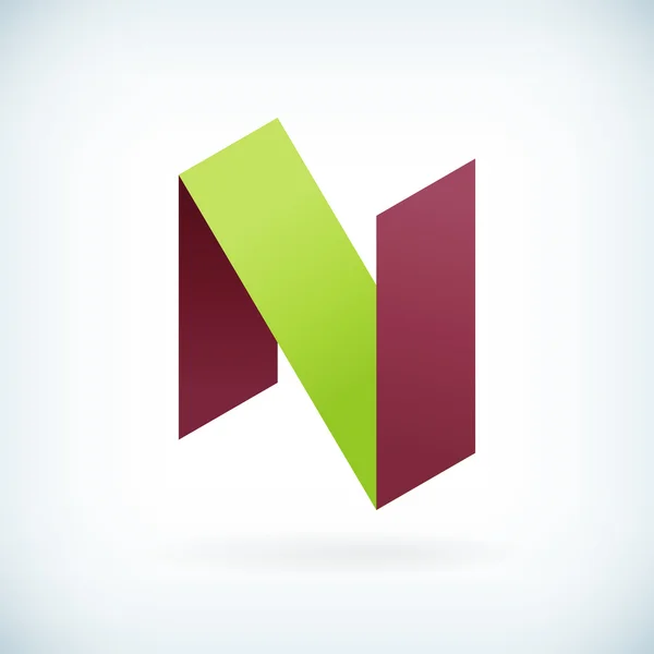 Nowoczesny literę N ikona płaski kształt elementu szablonu — Wektor stockowy