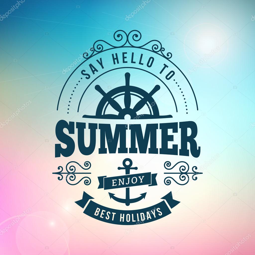 Summer holidays typography poster 