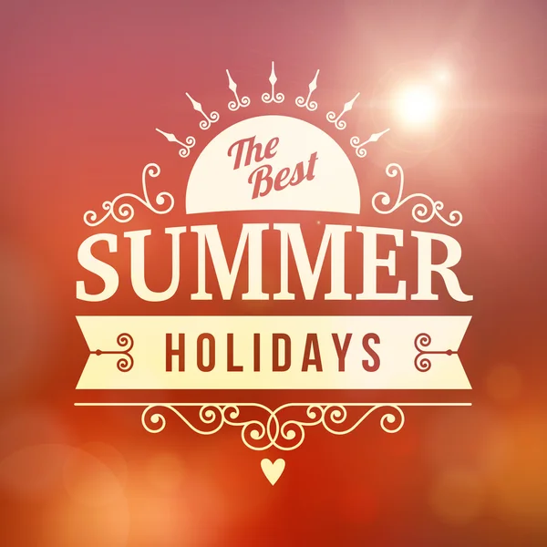 En iyi yaz tatil curl poster — Stok Vektör