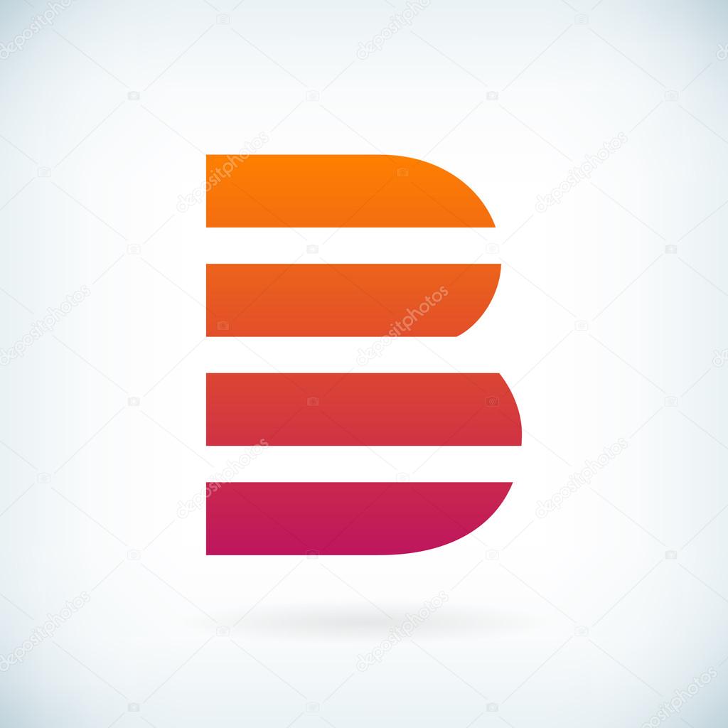 Stripes letter B icon design element template. isolated.