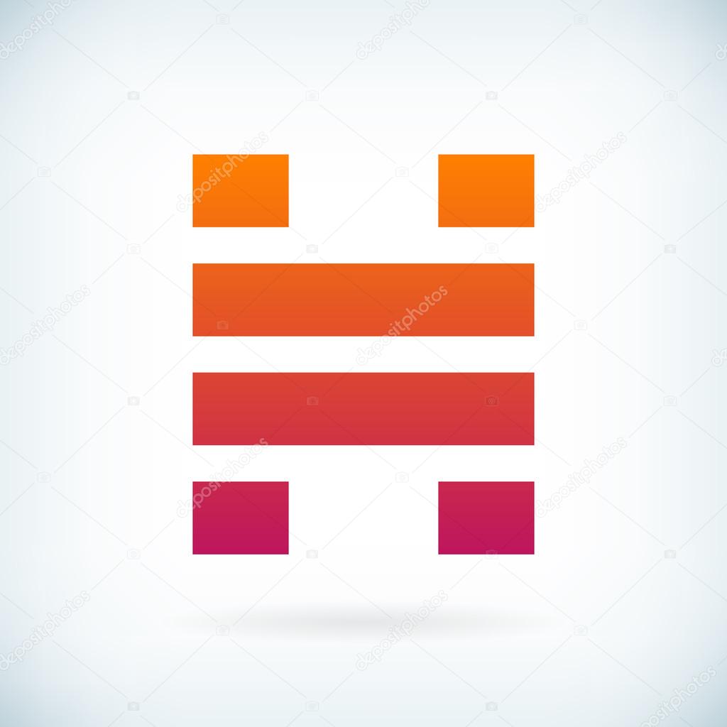 stripes letter H icon design element template 