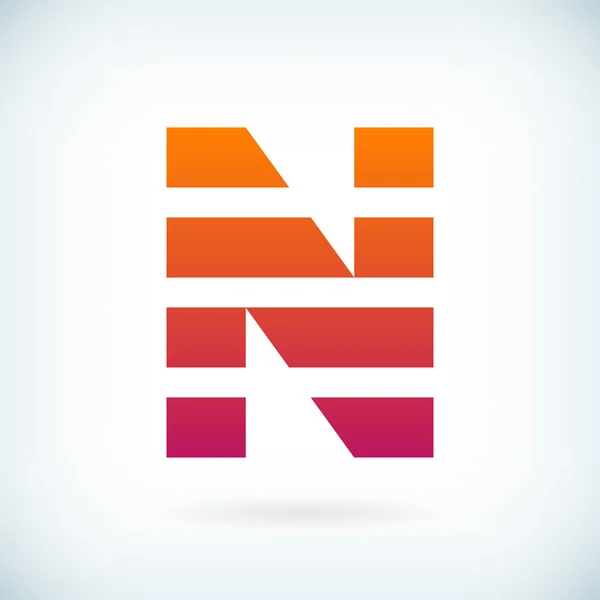 줄무늬 편지 N 아이콘 디자인 요소 서식 파일 — 스톡 벡터