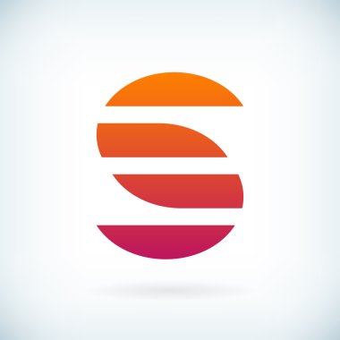 çizgili S simgesi tasarım öğesi şablon mektup 