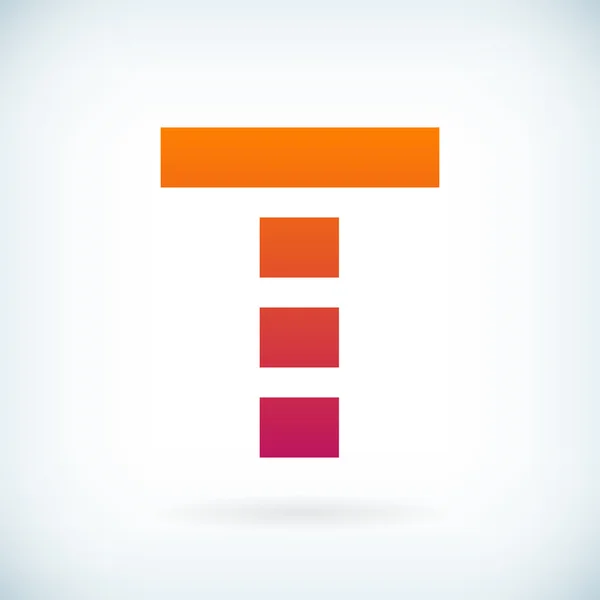 줄무늬 편지 T 아이콘 디자인 요소 서식 파일 — 스톡 벡터