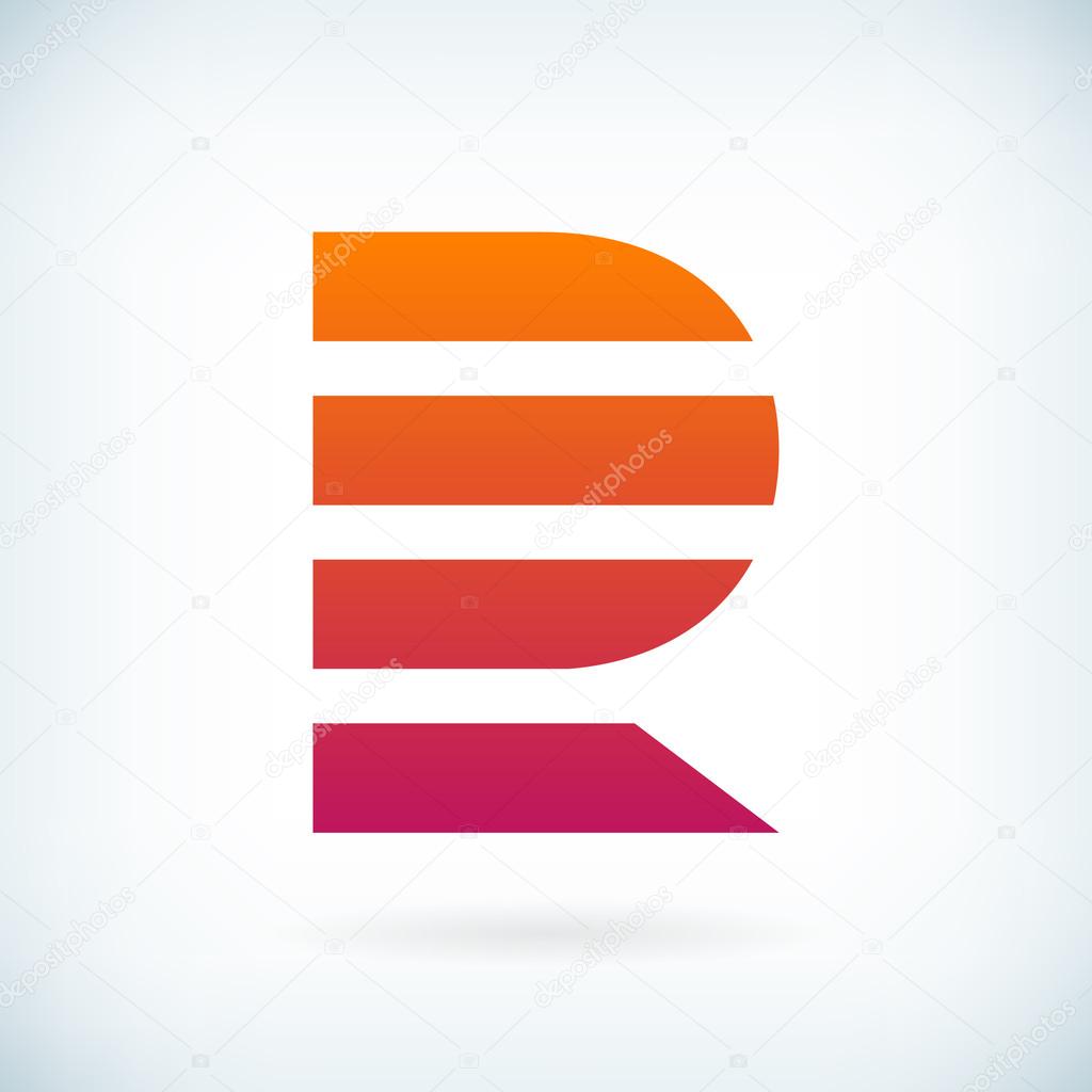 stripes letter R icon design element template 