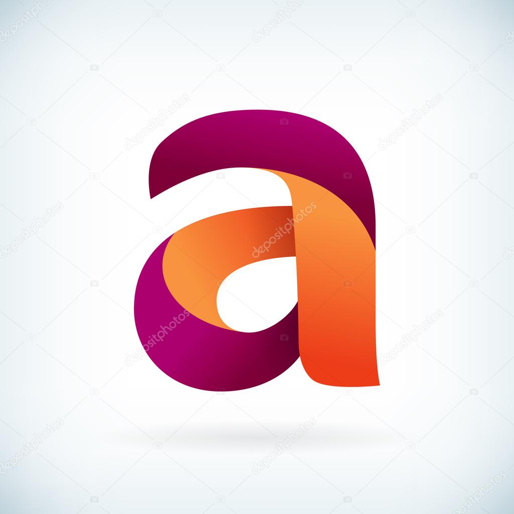 Modern twisted letter A