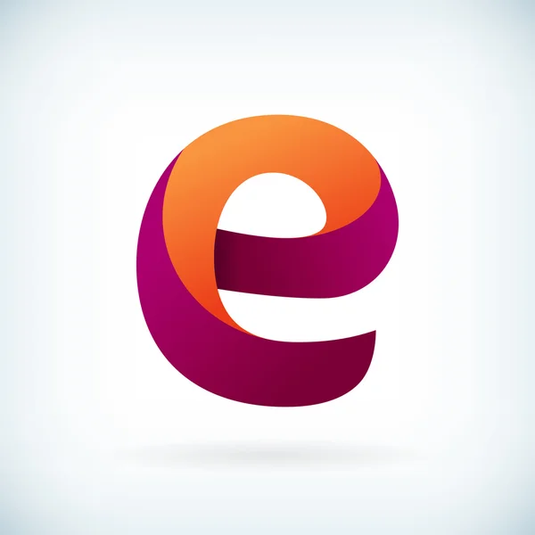 Moderne gedraaide letter E — Stockvector