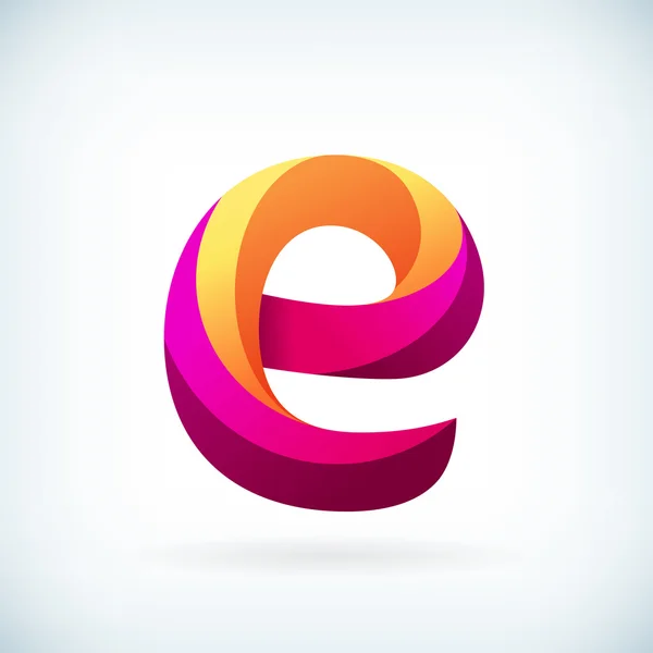 Moderne gedraaide letter E — Stockvector