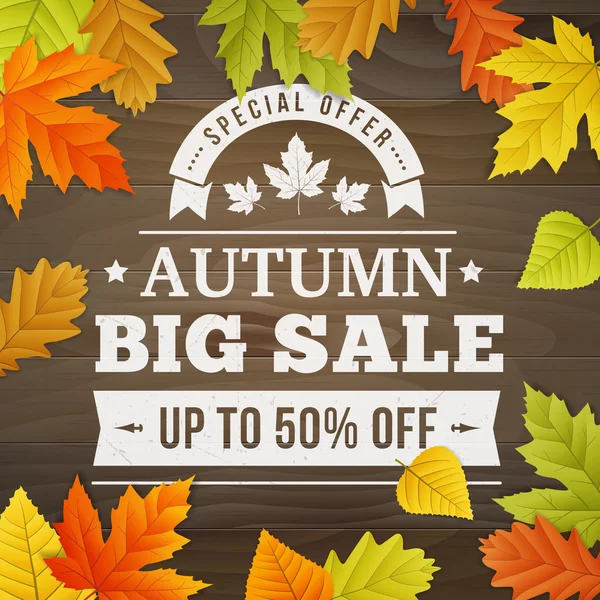 BIG autumn sale business background — Stock Vector