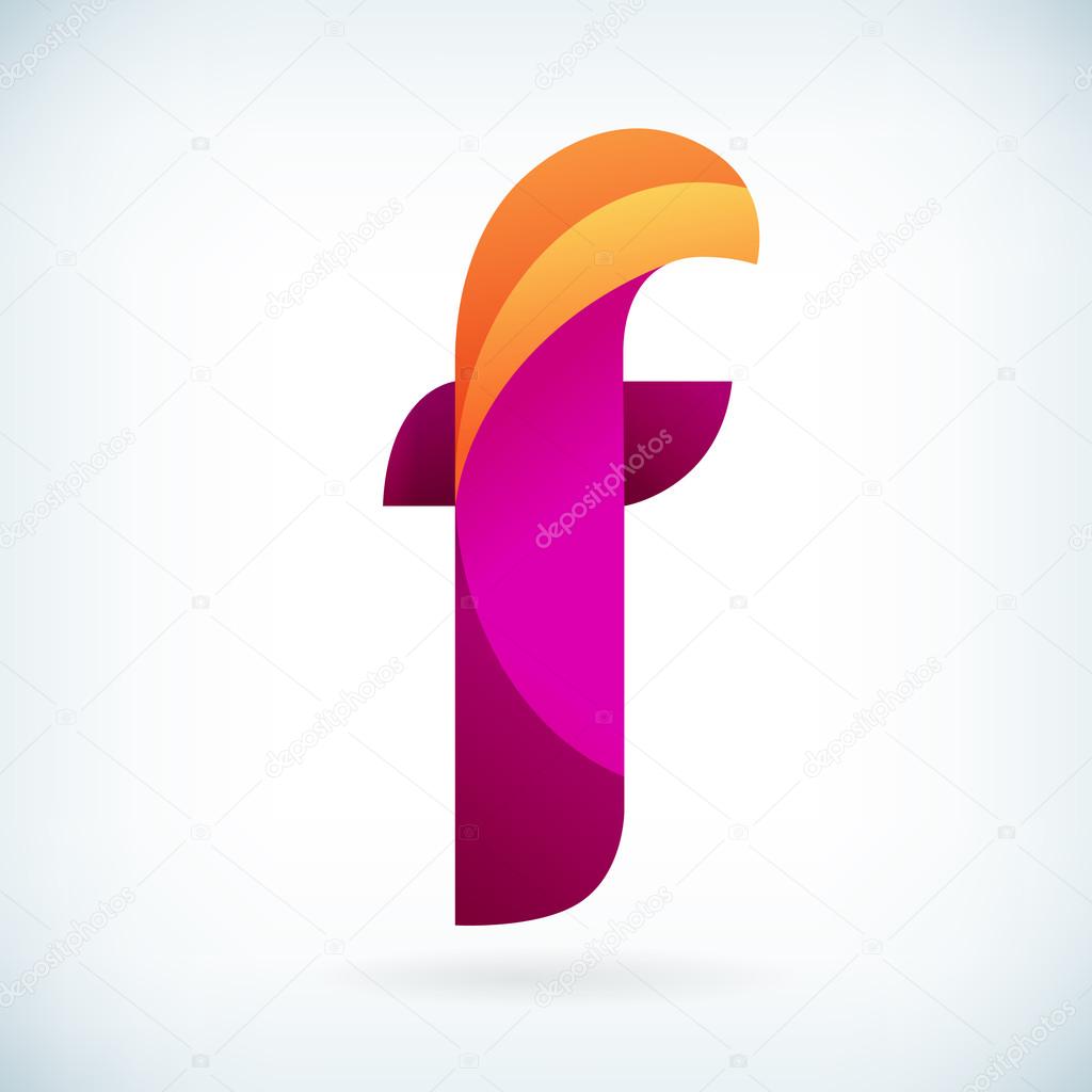 Modern twisted letter F