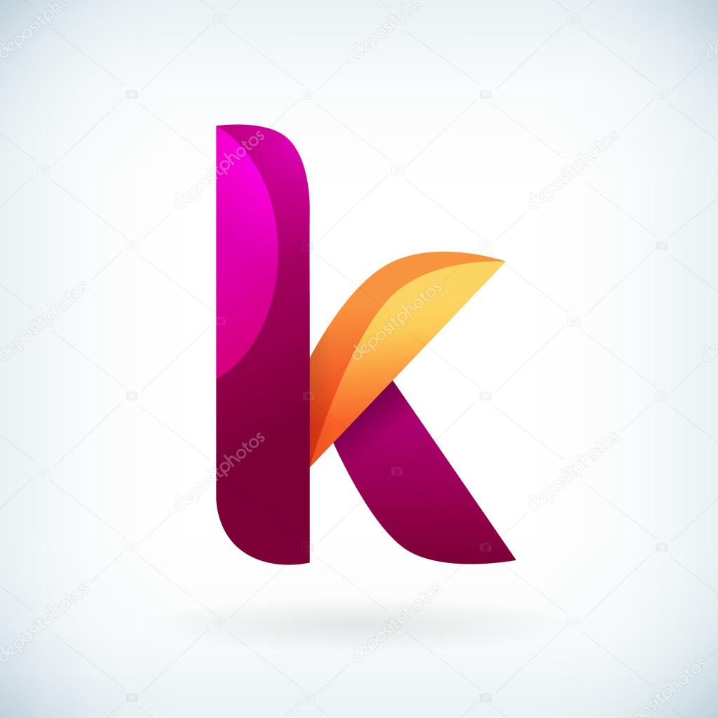 Modern twisted letter k