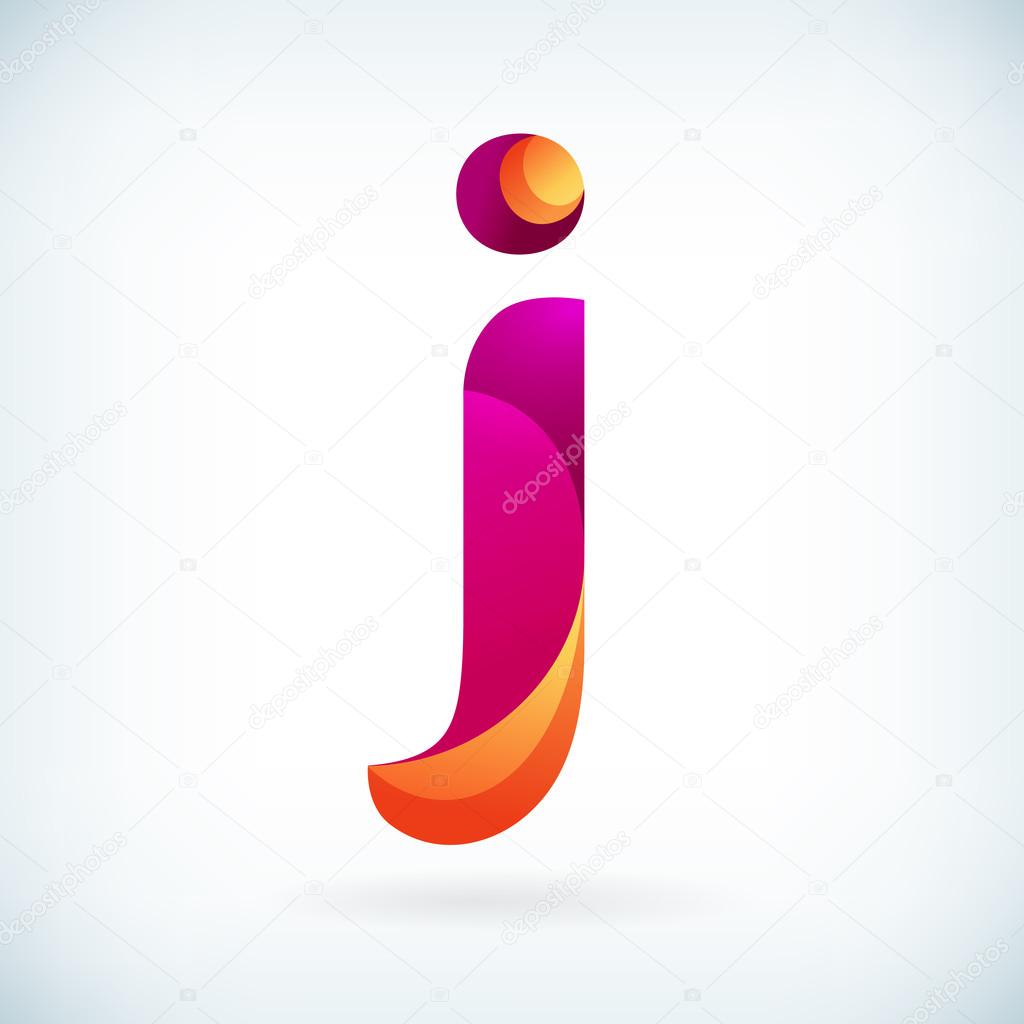 Modern twisted letter j icon design element template