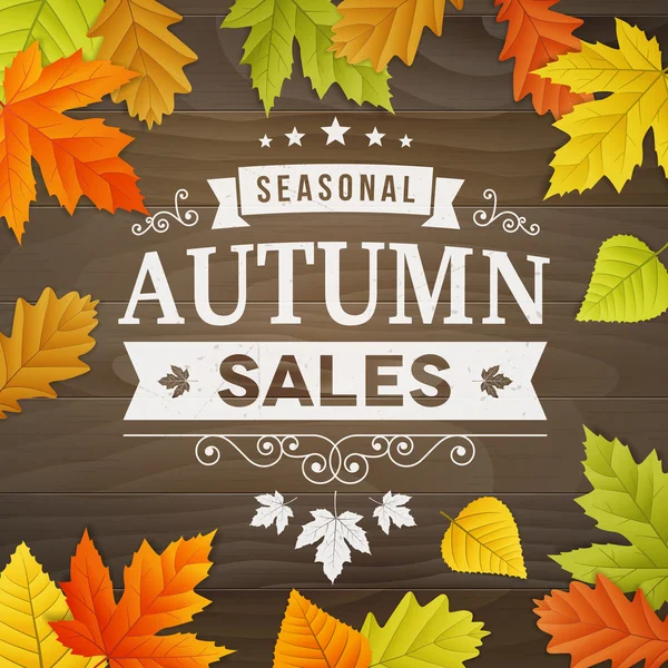 Seasonal autumn sales business background — Stock Vector