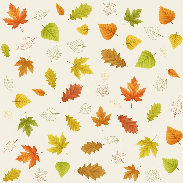 Autumn seamless leaf pattern on paper — Stock Vector