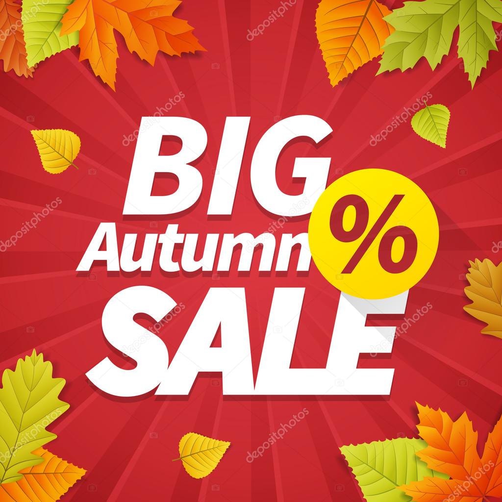 Seasonal big autumn sales business background