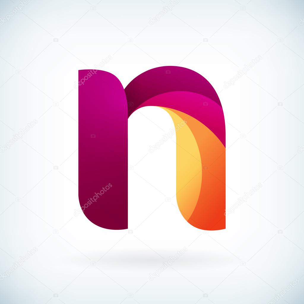 Modern twisted letter n