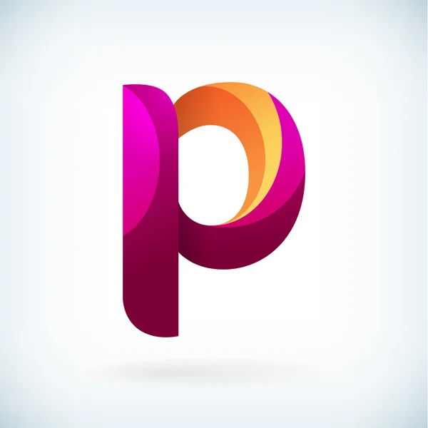 Modern twisted letter p — Stock Vector