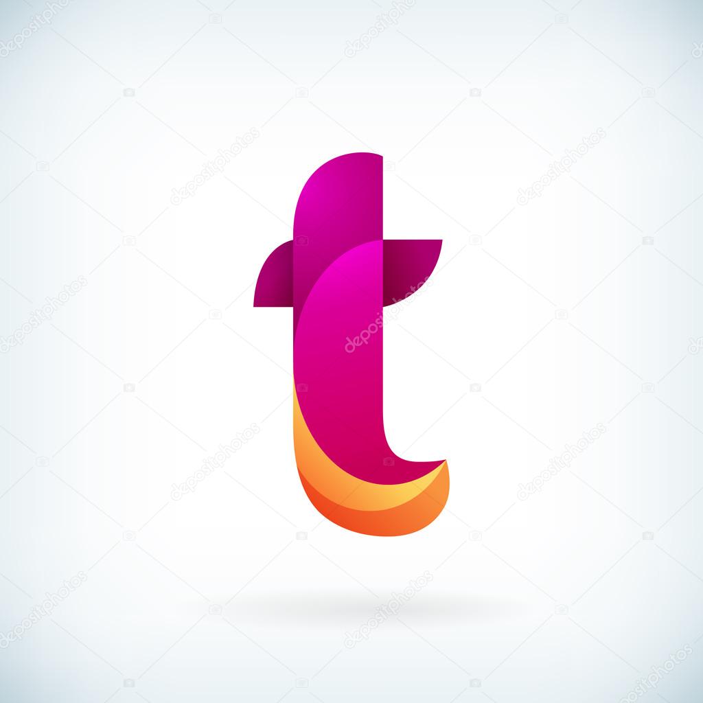 Modern twisted letter t