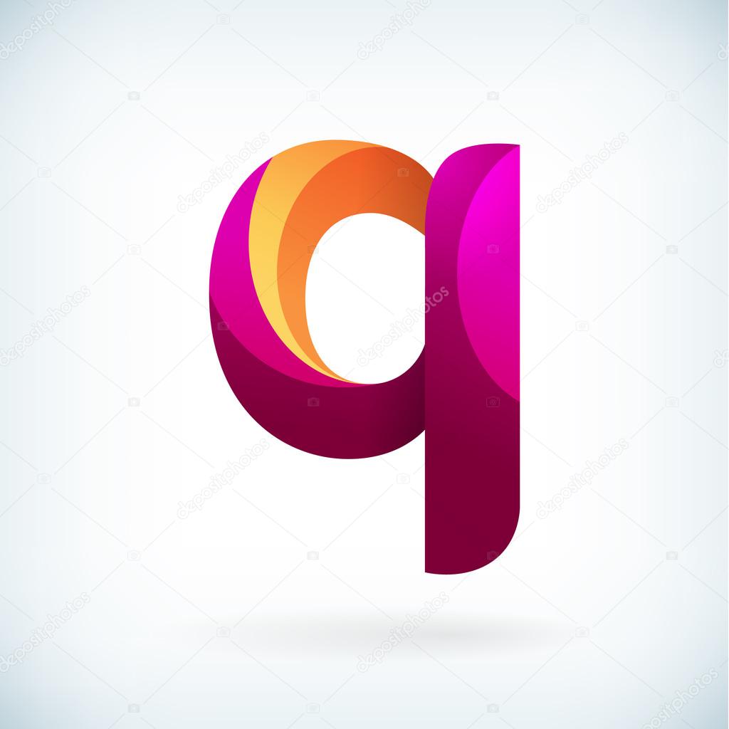 Modern twisted letter q