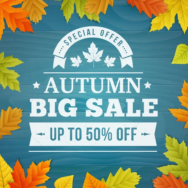 Autumn BIG sale background — Stock Vector