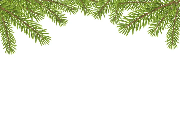 Χριστουγεννιάτικο δέντρο άνω πλαίσιο που απομονώνονται σε λευκό φόντο — Διανυσματικό Αρχείο