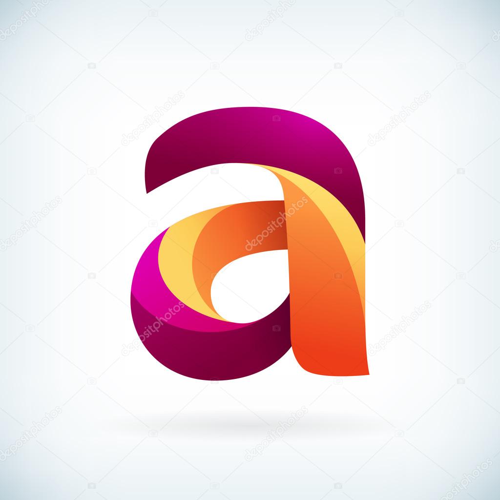 Modern twisted letter a