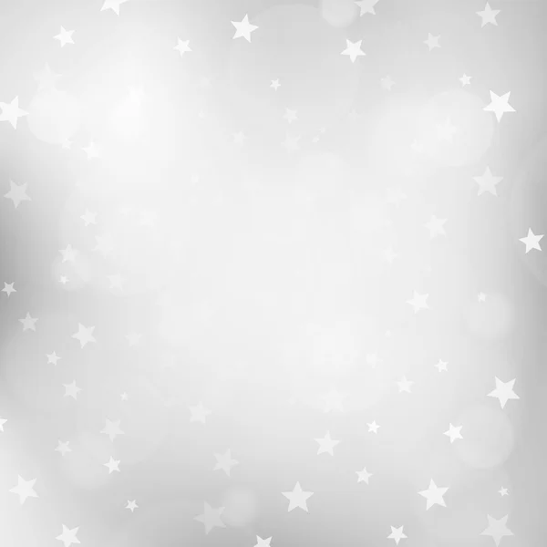 クリスマス銀星と背景がぼやけてください。 — ストックベクタ